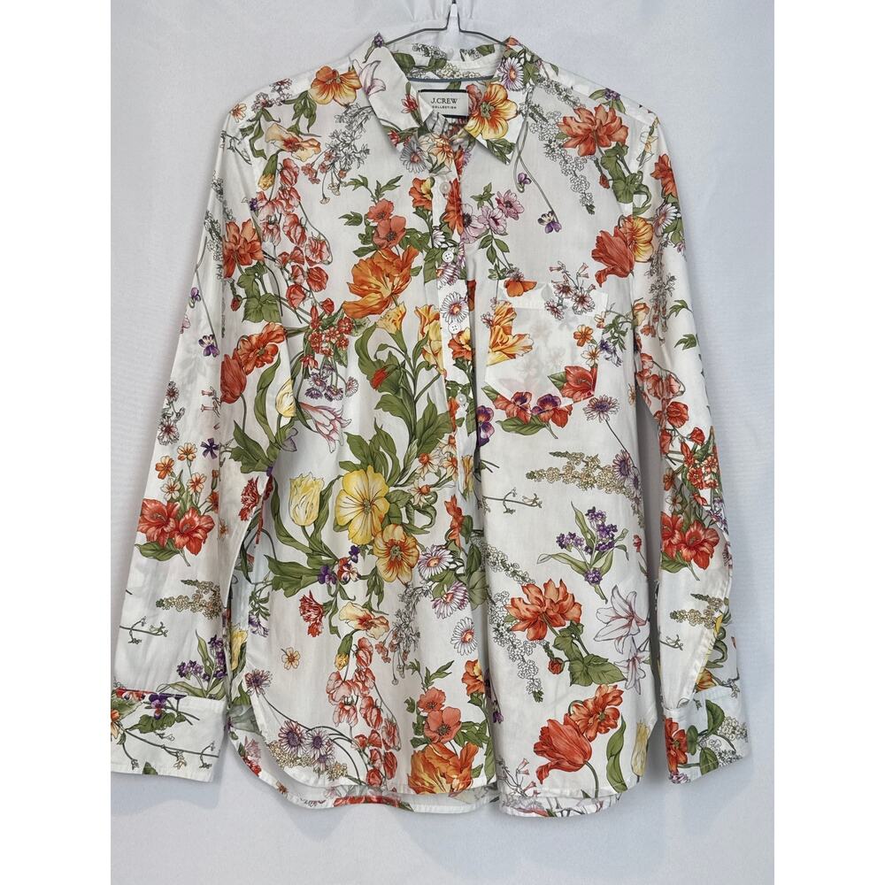 J.Crew Collection Floral Shirt Sz 12 Re-Imagined Cotton